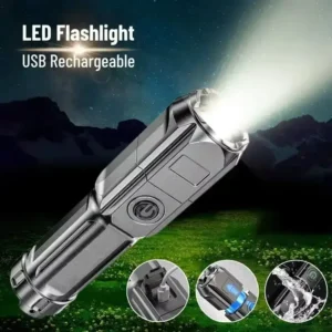 Super Bright LED Flashlight Rechargeable Zoom Torch 3 Modes