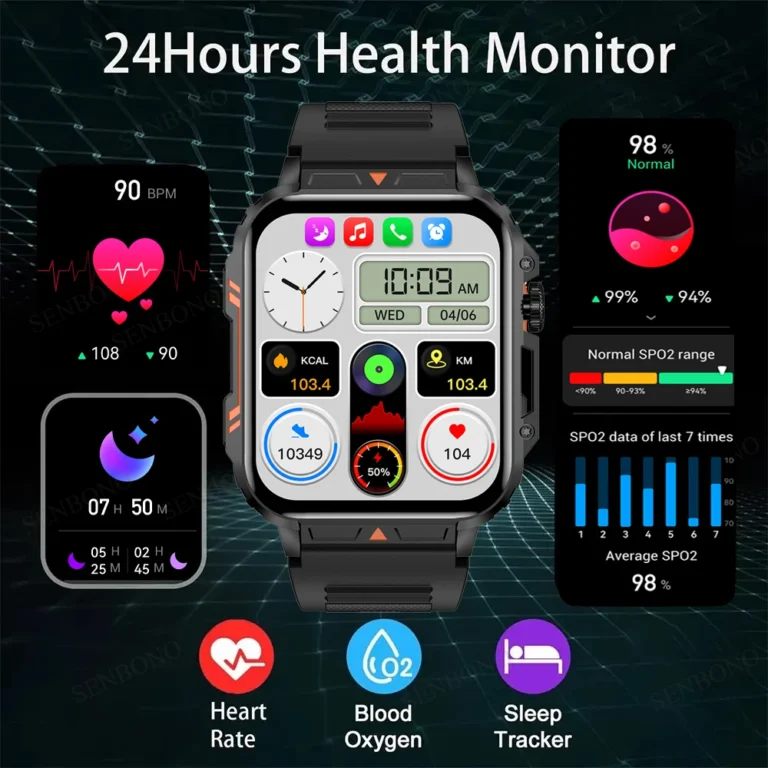 Men Smart Watch Bluetooth Call 24/7 Heart Rate Monitor - Image 3
