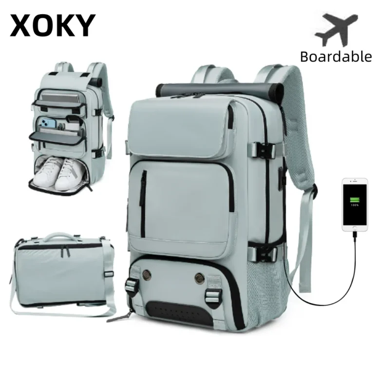 Large Travel Backpack Boardable Backpack USB Charging Waterproof