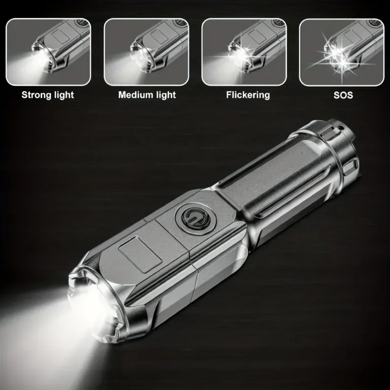 Super Bright LED Flashlight Rechargeable Zoom Torch 3 Modes - Image 2