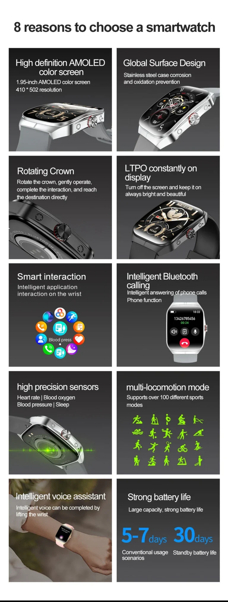 Smart Watch Bluetooth Calling AI Voice - Image 3